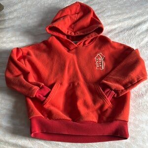 Red Hoodie with Embroidered Design